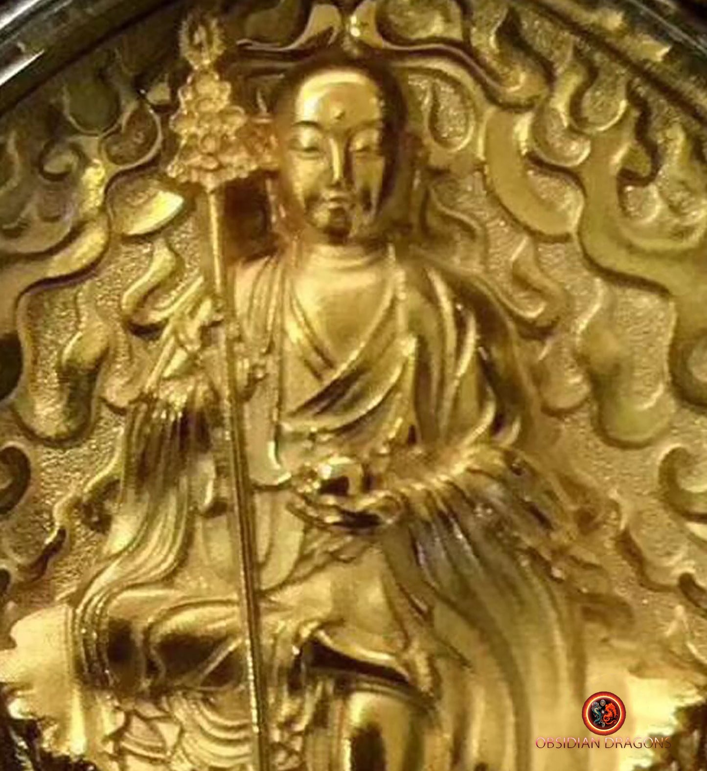 Pendentif Bouddha- Gau tibétain- Jizo- Dizang | obsidian dragons