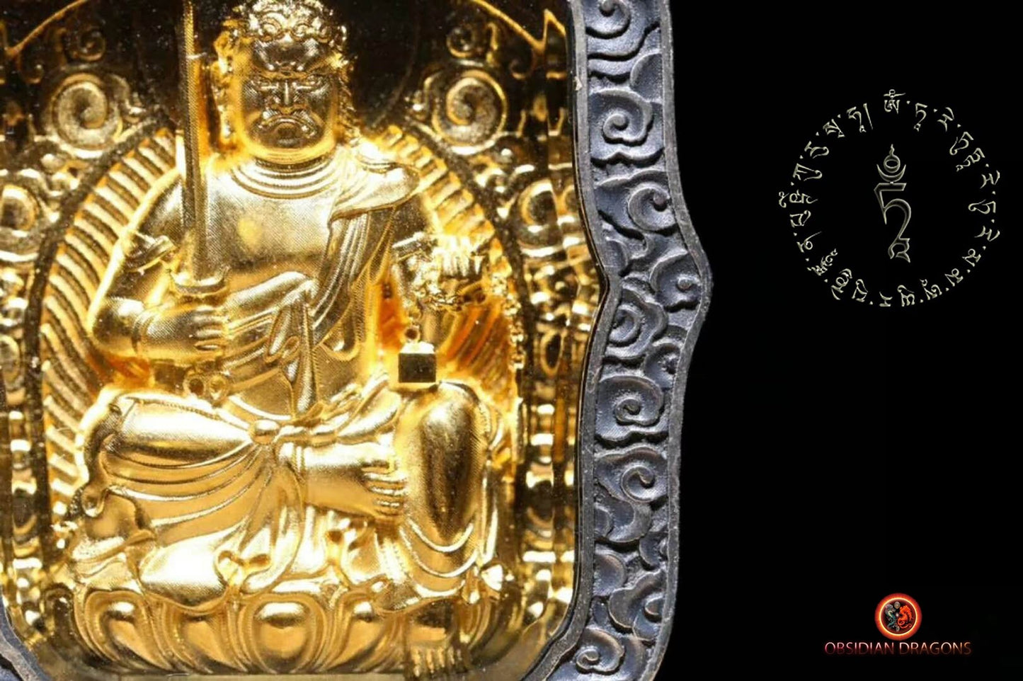 Pendentif bouddha- Ghau- Bouddha Acala | obsidian dragons