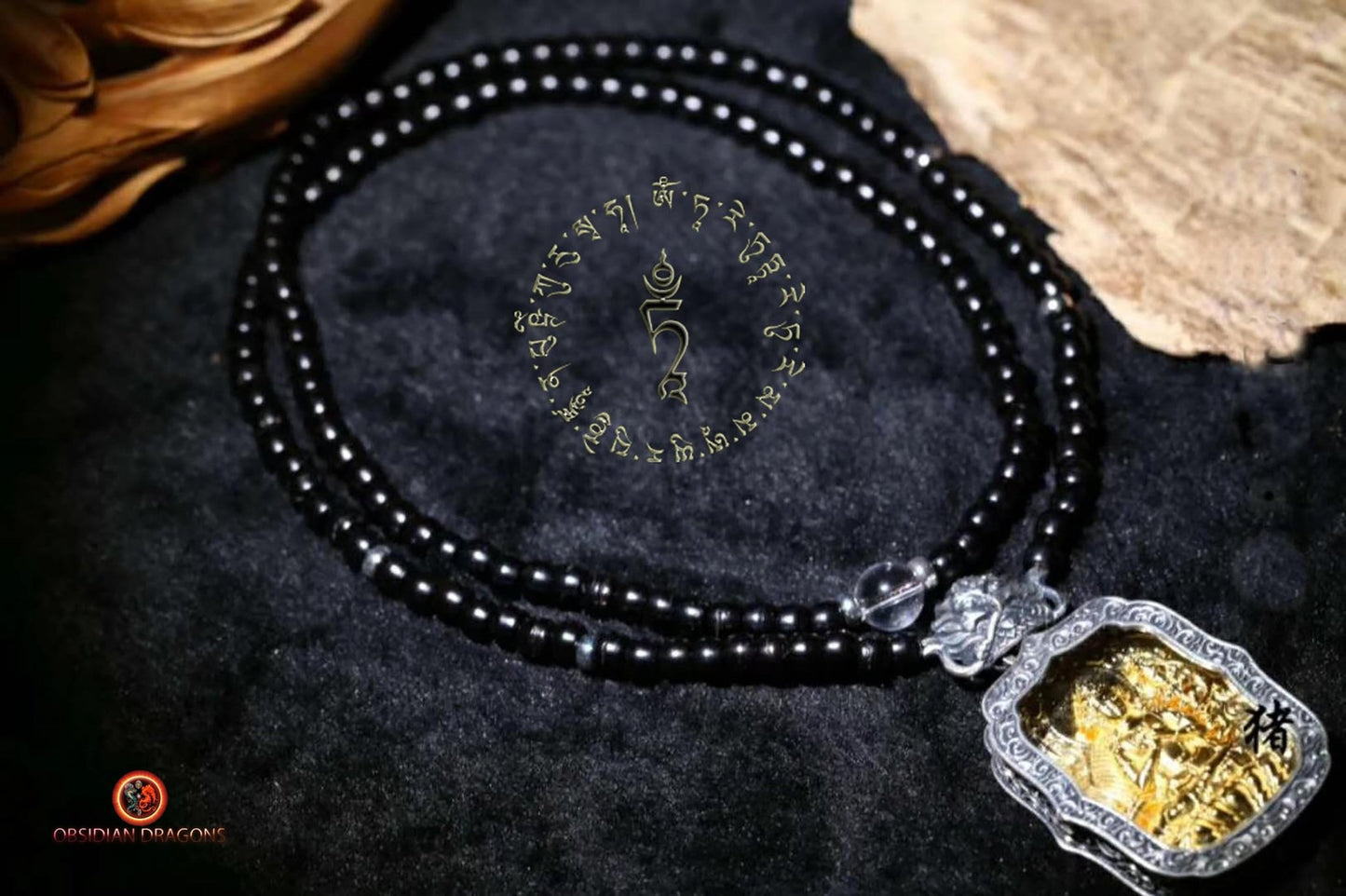 Pendentif Bouddha- Ghau- Bouddha Amitabha | obsidian dragons