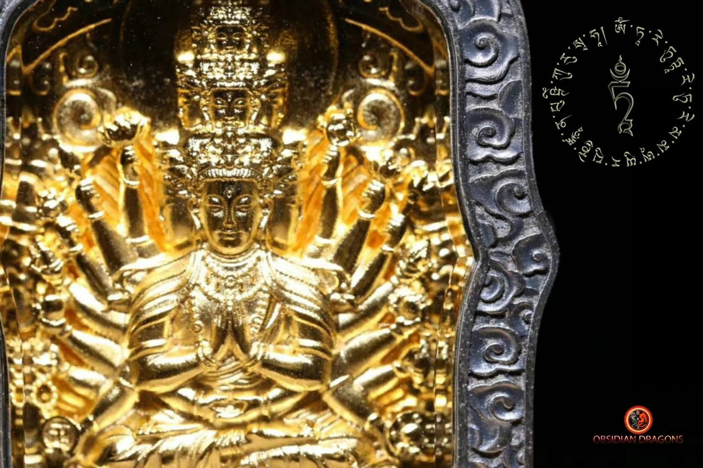 Pendentif Bouddha- Ghau- Bodhisattva Chenrezig | obsidian dragons