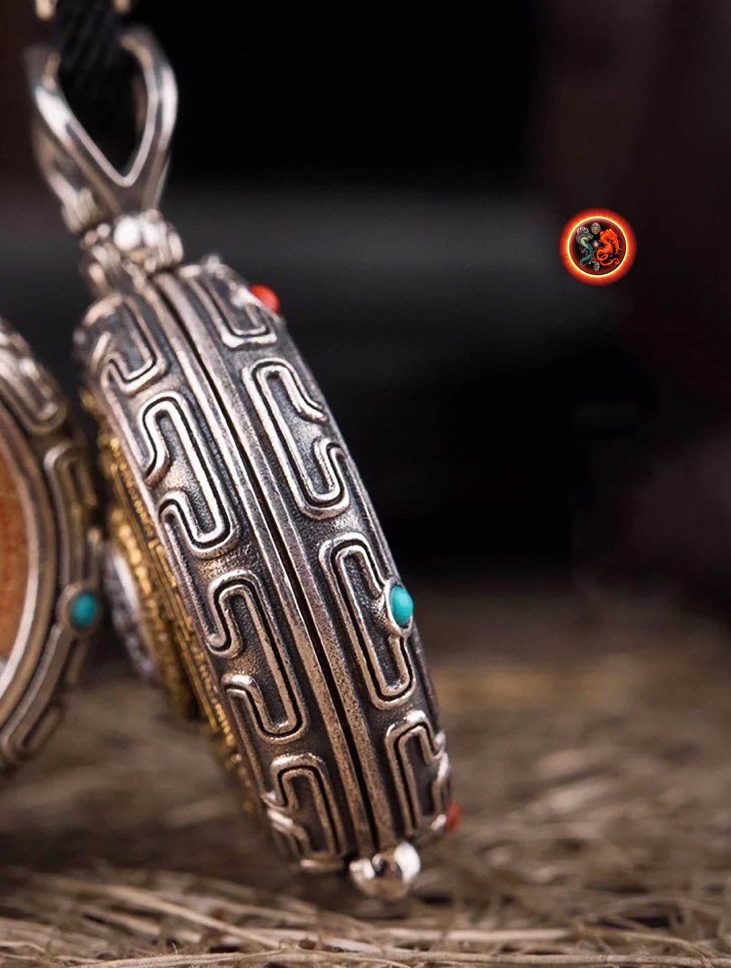 Pendentif tangka traditionnel- Ghau- bouddha Vajrapani