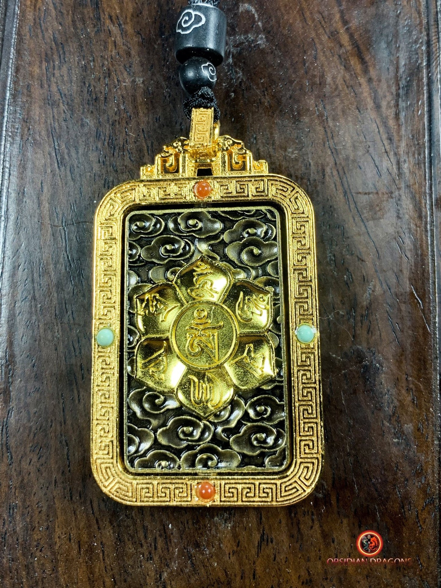 Pendentif Bouddha Amitabha- Amulette bouddhiste | obsidian dragons