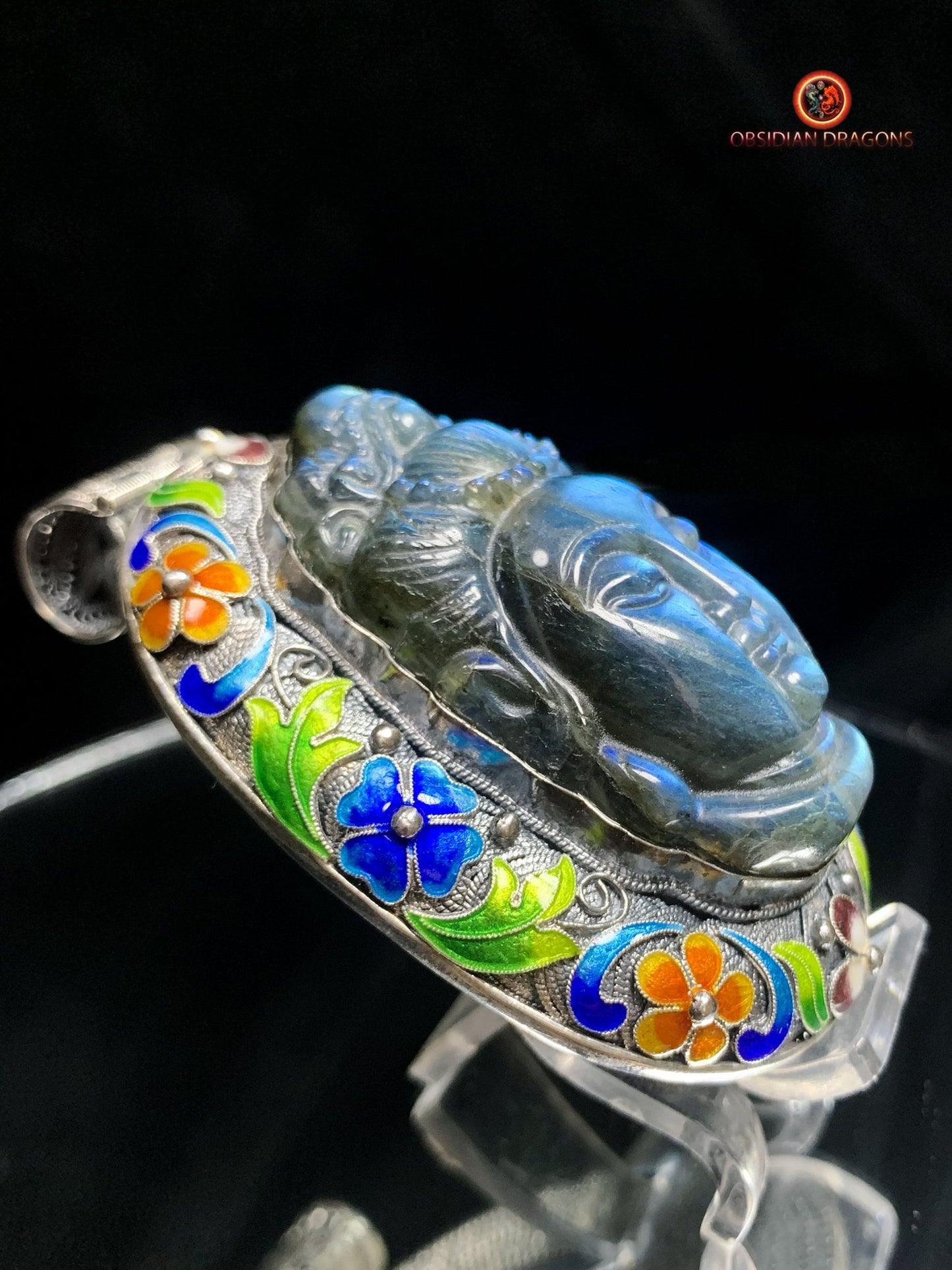 Pendentif bouddha en Labradorite- Dynastie Qing | obsidian dragons