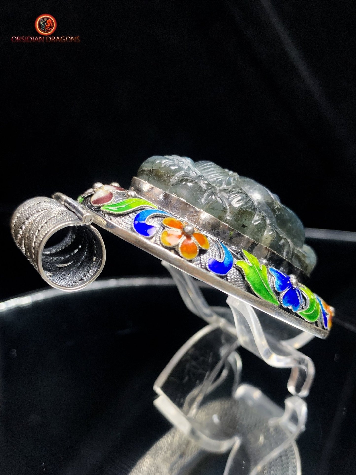 Pendentif bouddha en Labradorite- Dynastie Qing | obsidian dragons