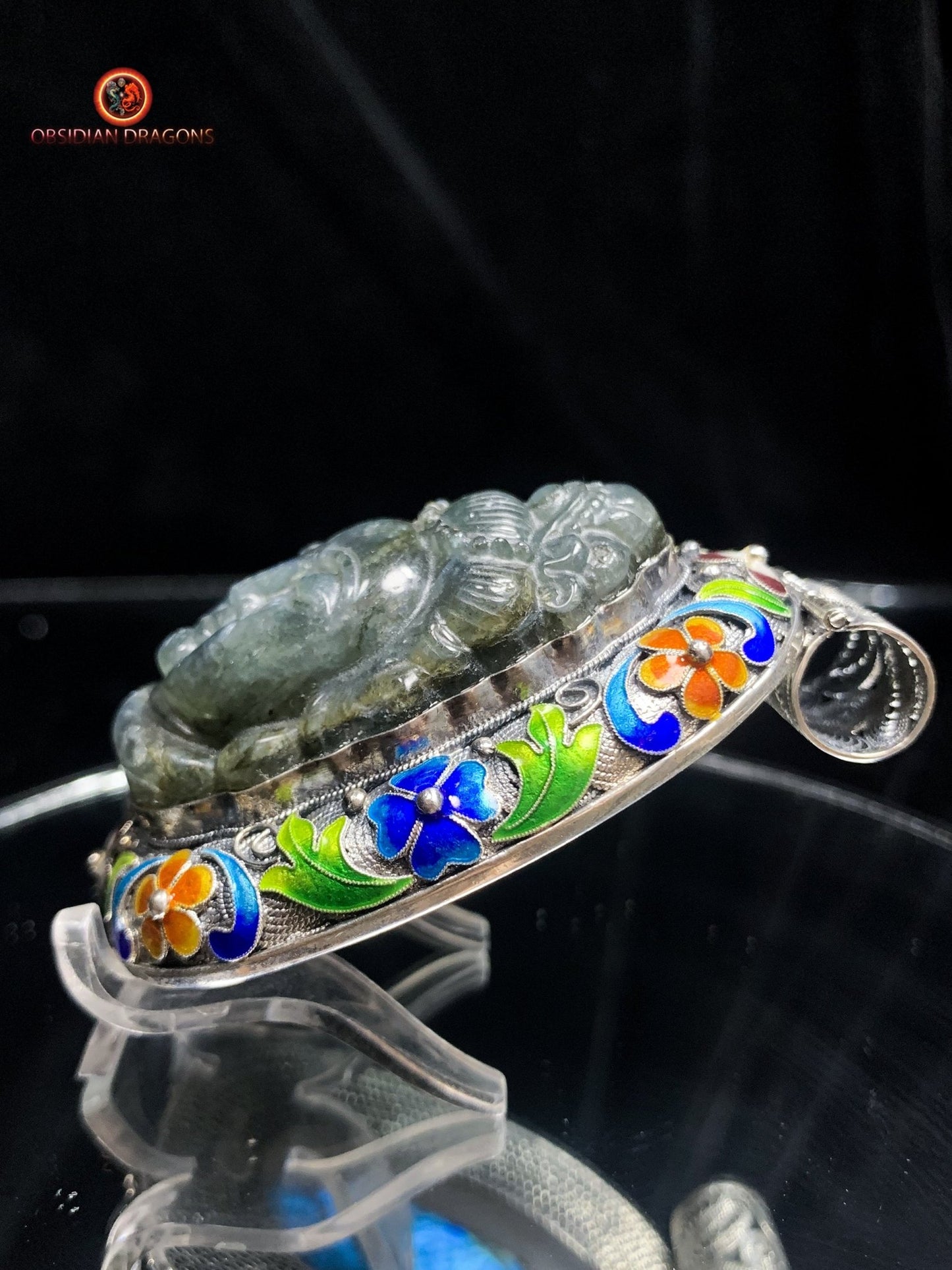 Pendentif bouddha en Labradorite- Dynastie Qing | obsidian dragons