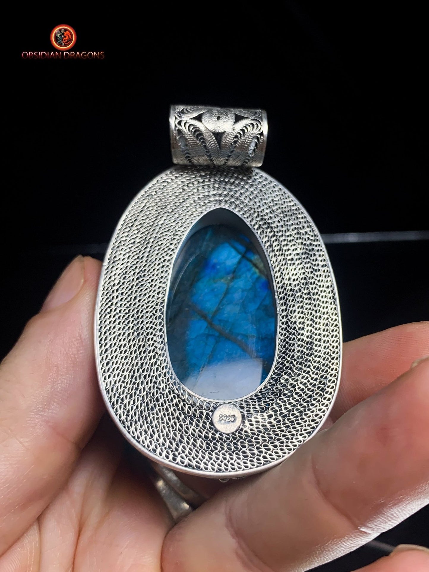 Pendentif bouddha en Labradorite- Dynastie Qing | obsidian dragons