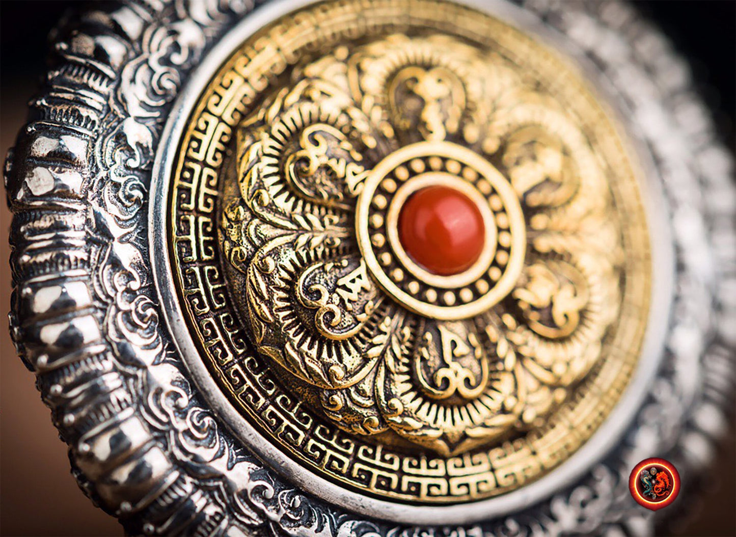 Pendentif Bouddha jade et argent- Tara verte | obsidian dragons