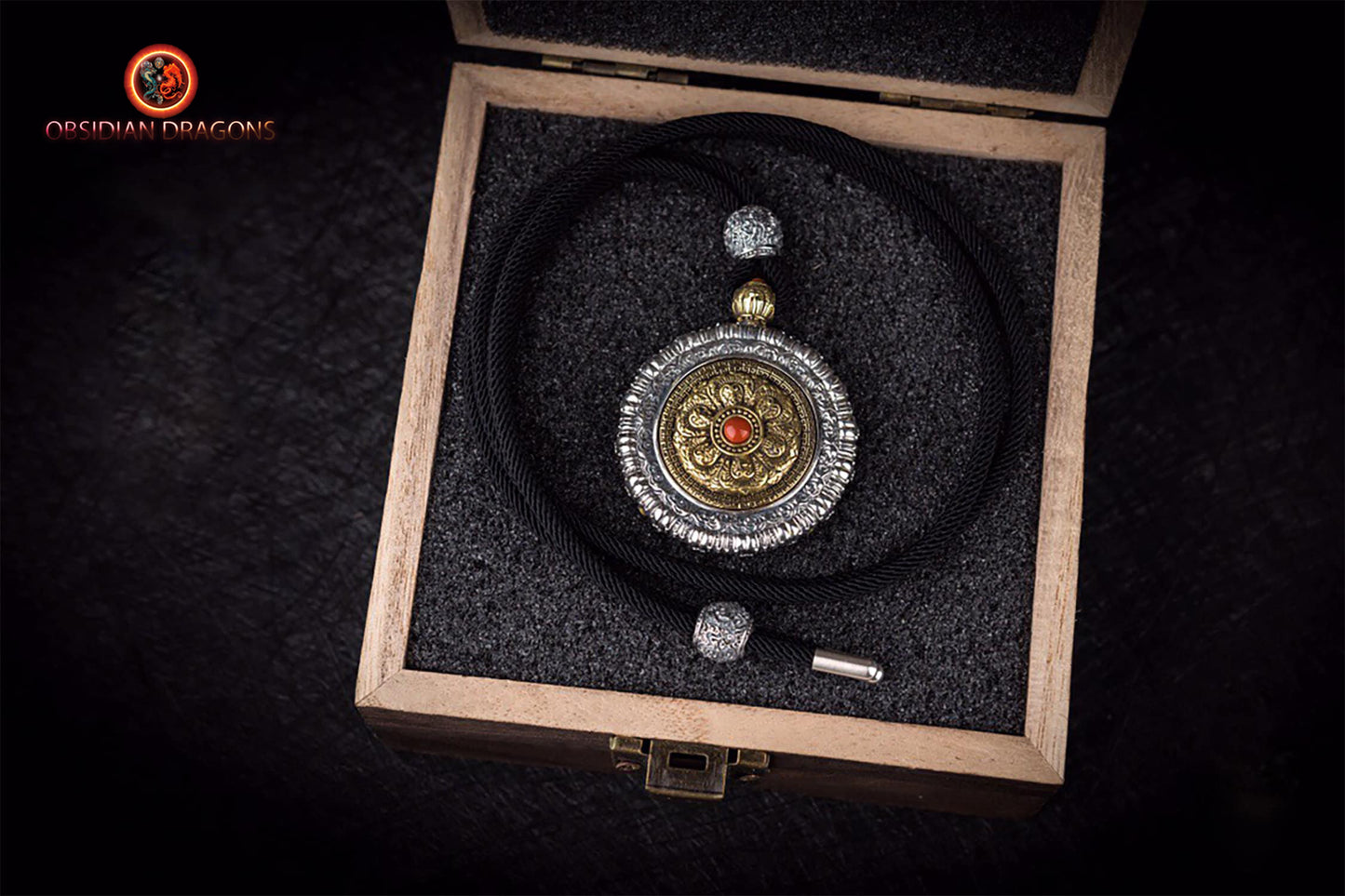 Pendentif Bouddha jade et argent- Tara verte | obsidian dragons