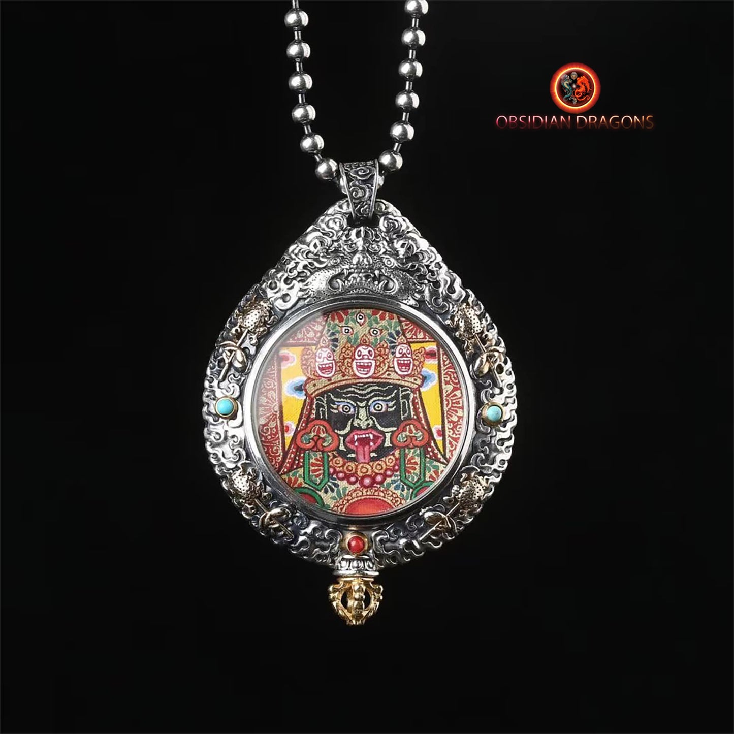 Pendentif tangka- Déité de la richesse Zakiram