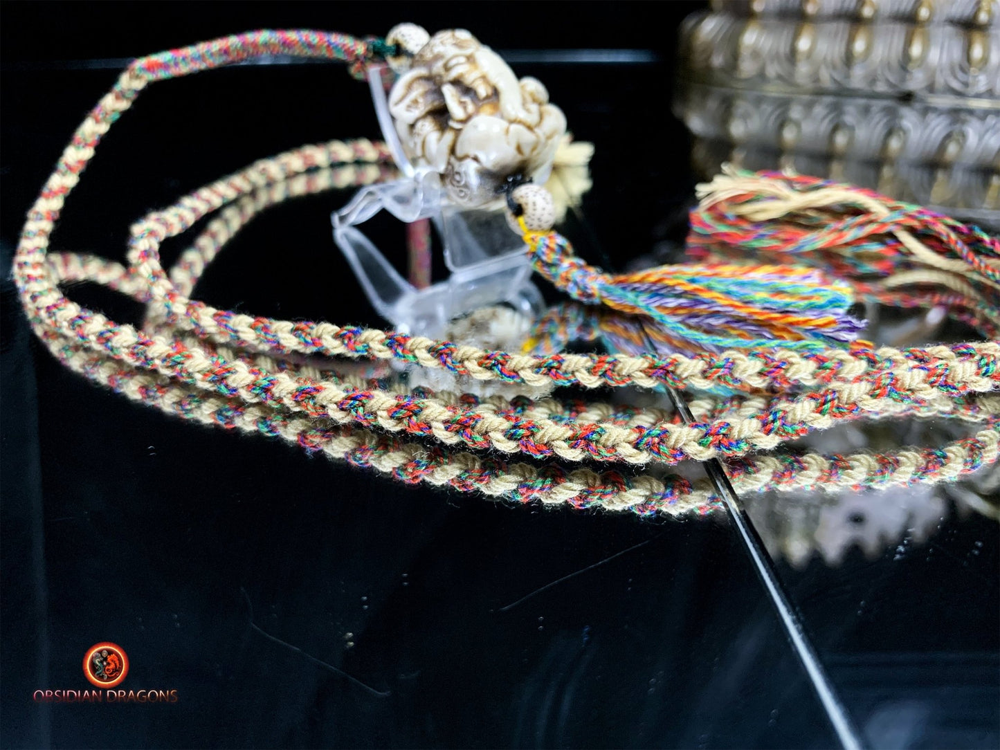 Pendentif Ganesh- Authentique perle ojime en bois de cerf | obsidian dragons