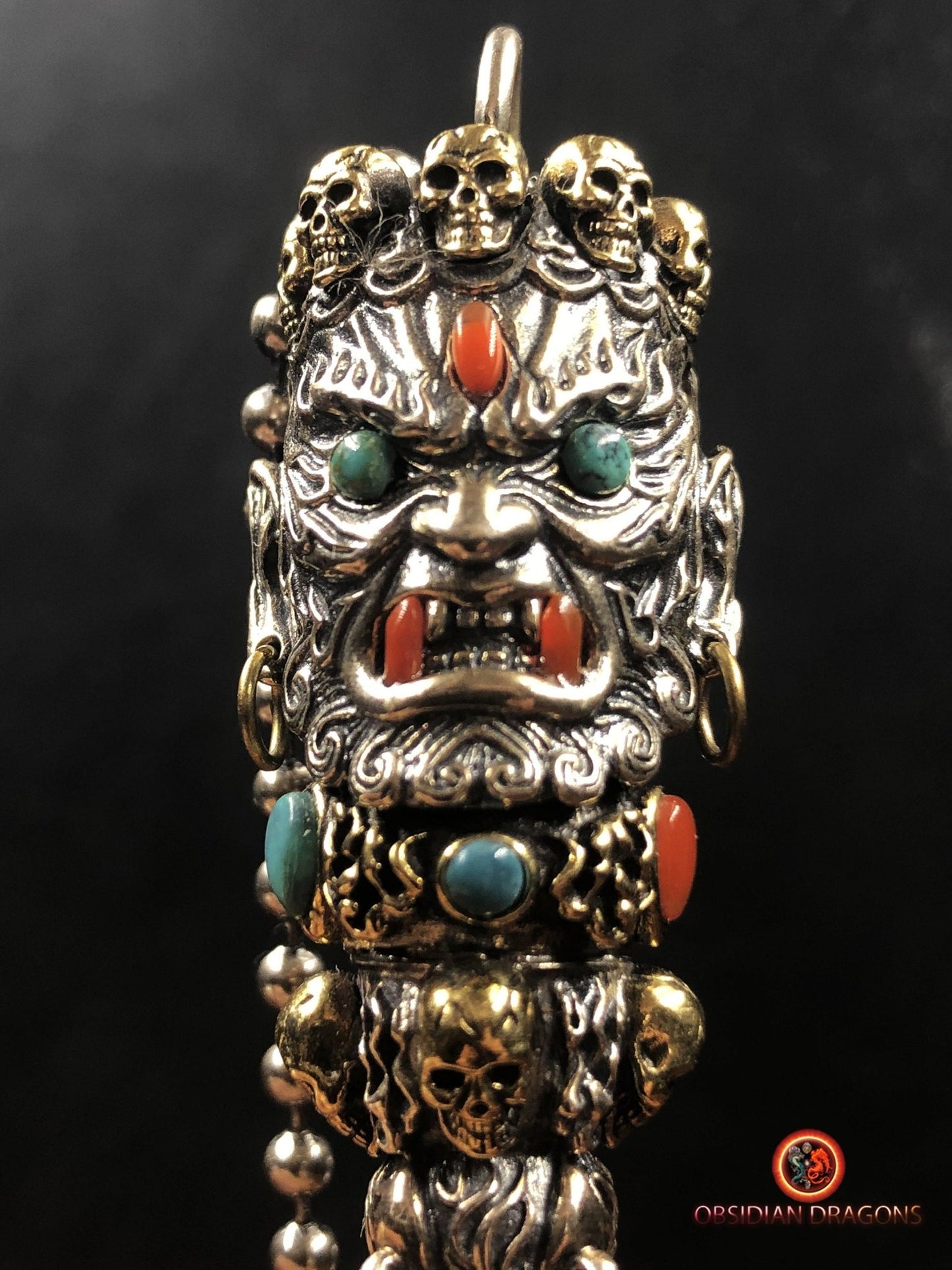 Pendentif Phurba- Argent 925- Mahakala | obsidian dragons