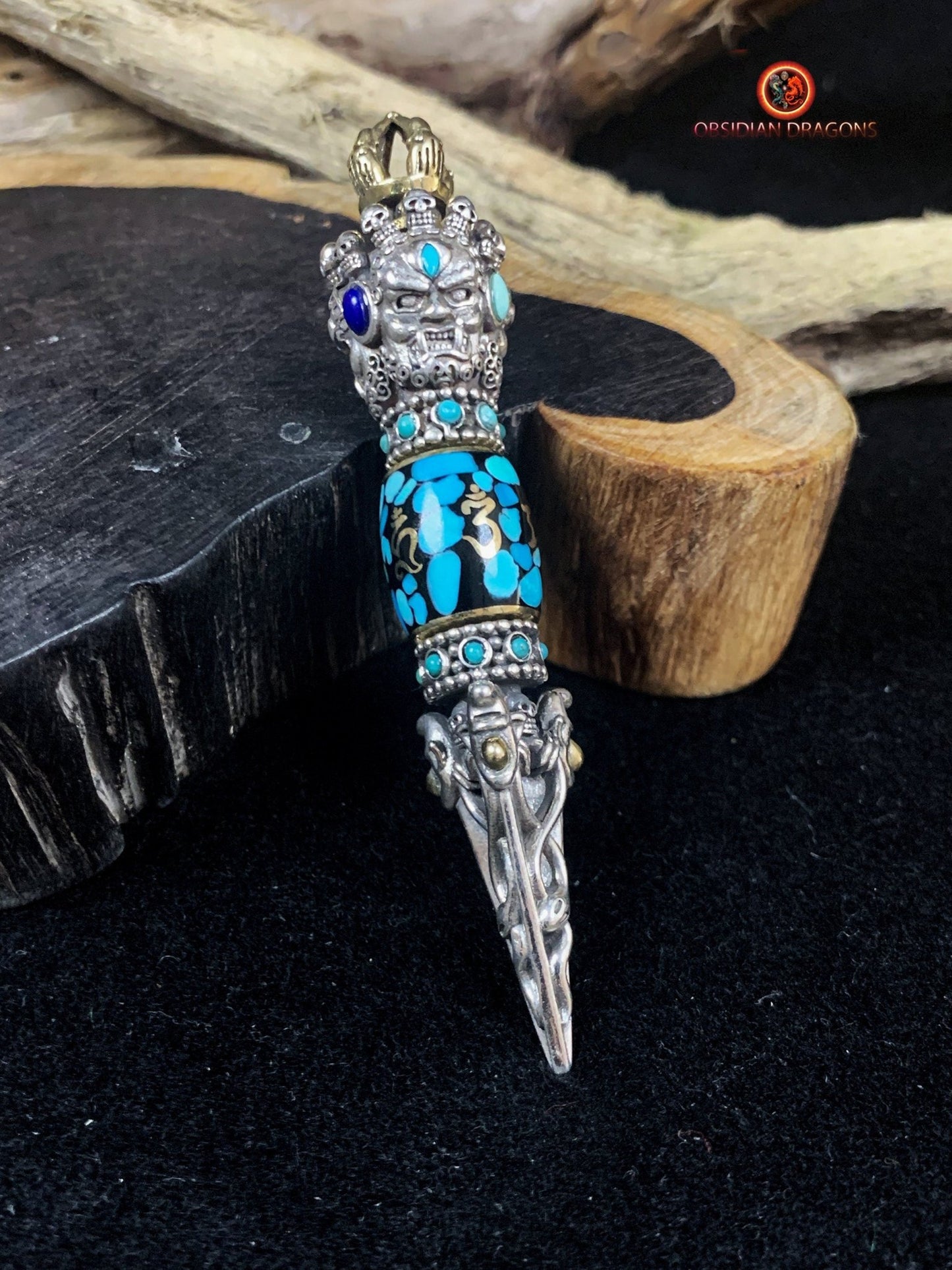 Pendentif Phurba Tibétain - Dissipez les Énergies Négatives | obsidian dragons