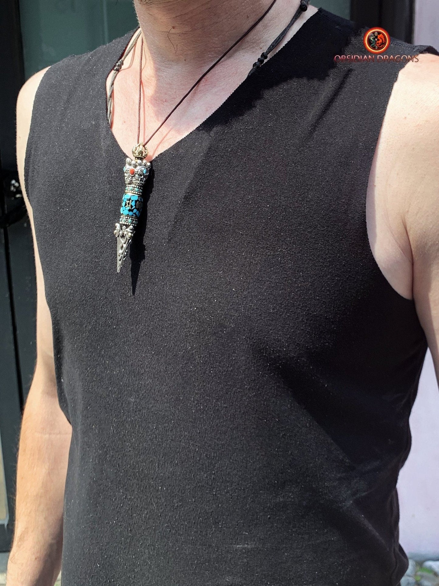 Pendentif Phurba Tibétain - Dissipez les Énergies Négatives | obsidian dragons