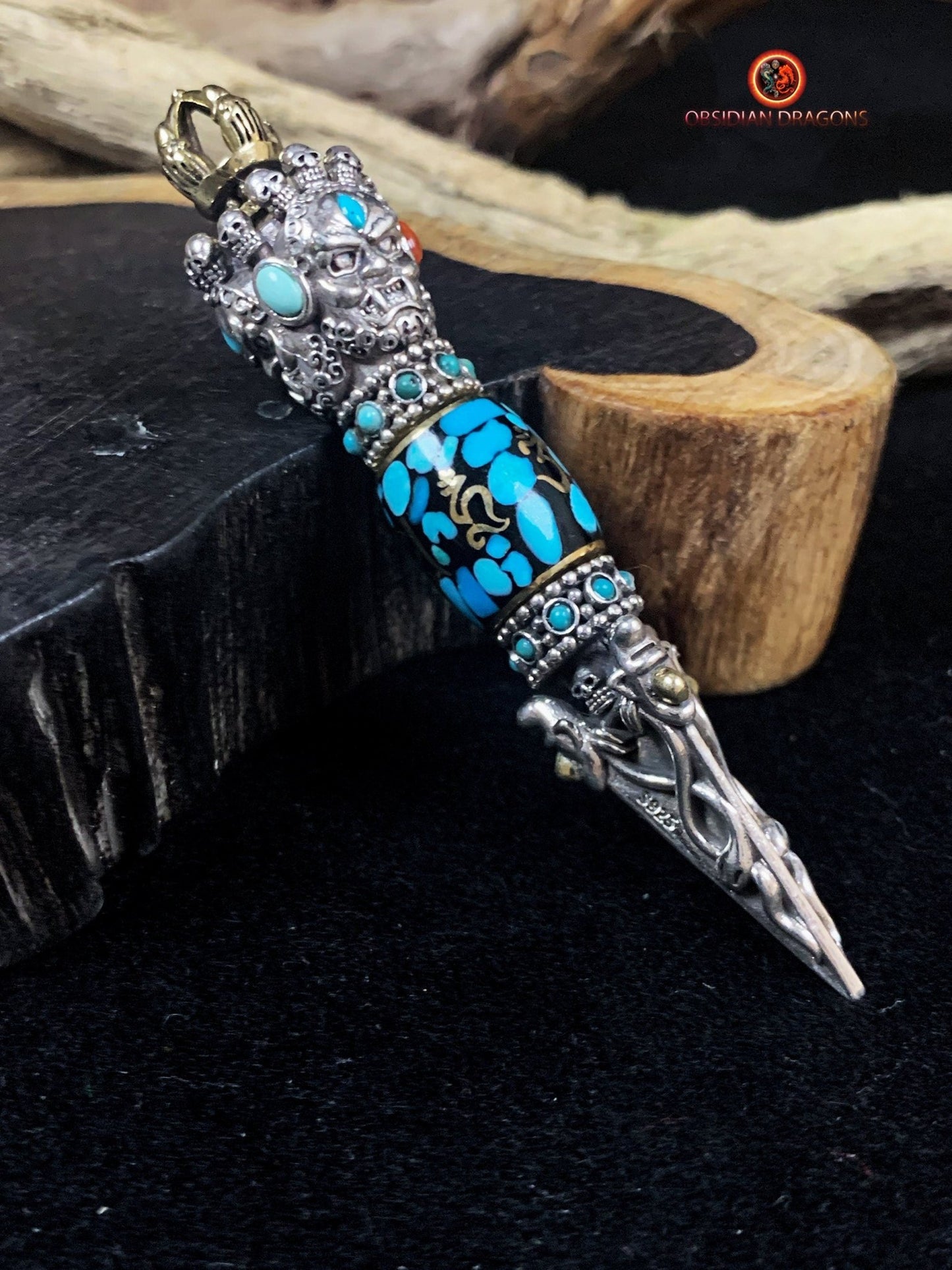 Pendentif Phurba Tibétain - Dissipez les Énergies Négatives | obsidian dragons