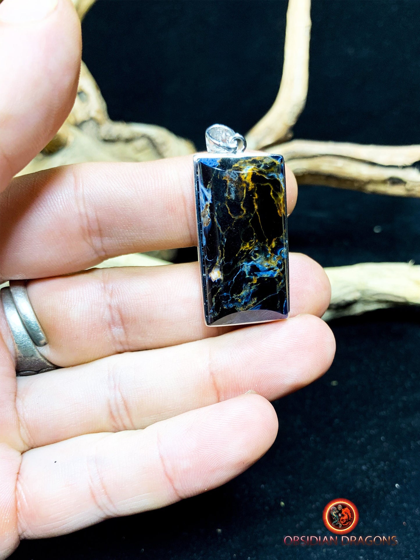 Pendentif pietersite- Serti argent 925