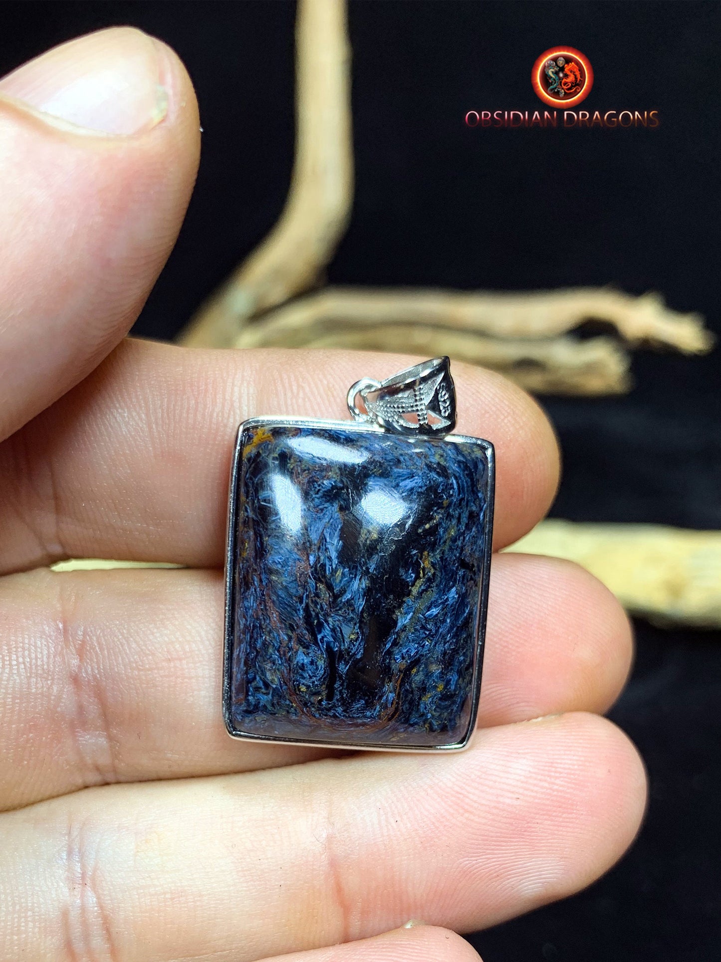 Pendentif pietersite- Serti argent 925