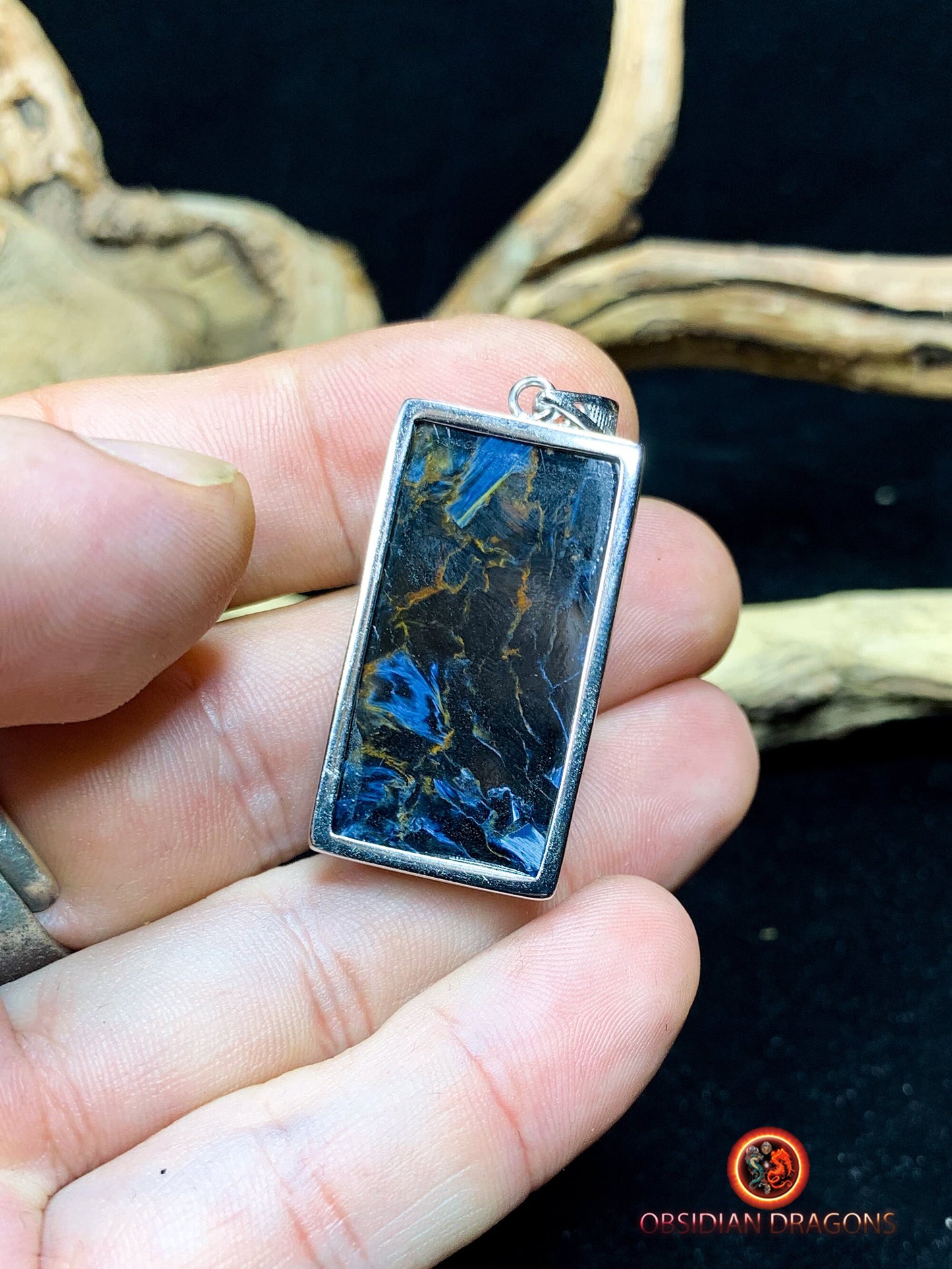 Pendentif pietersite- Serti argent 925