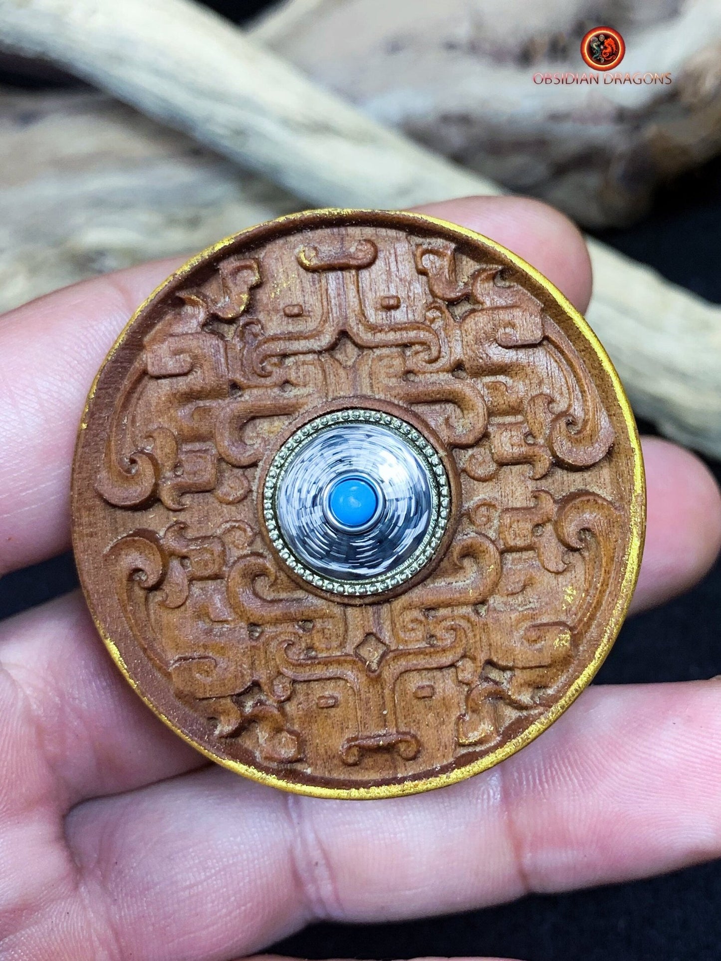 Pendentif Pixiu en santal- Lion gardien- Rare | obsidian dragons