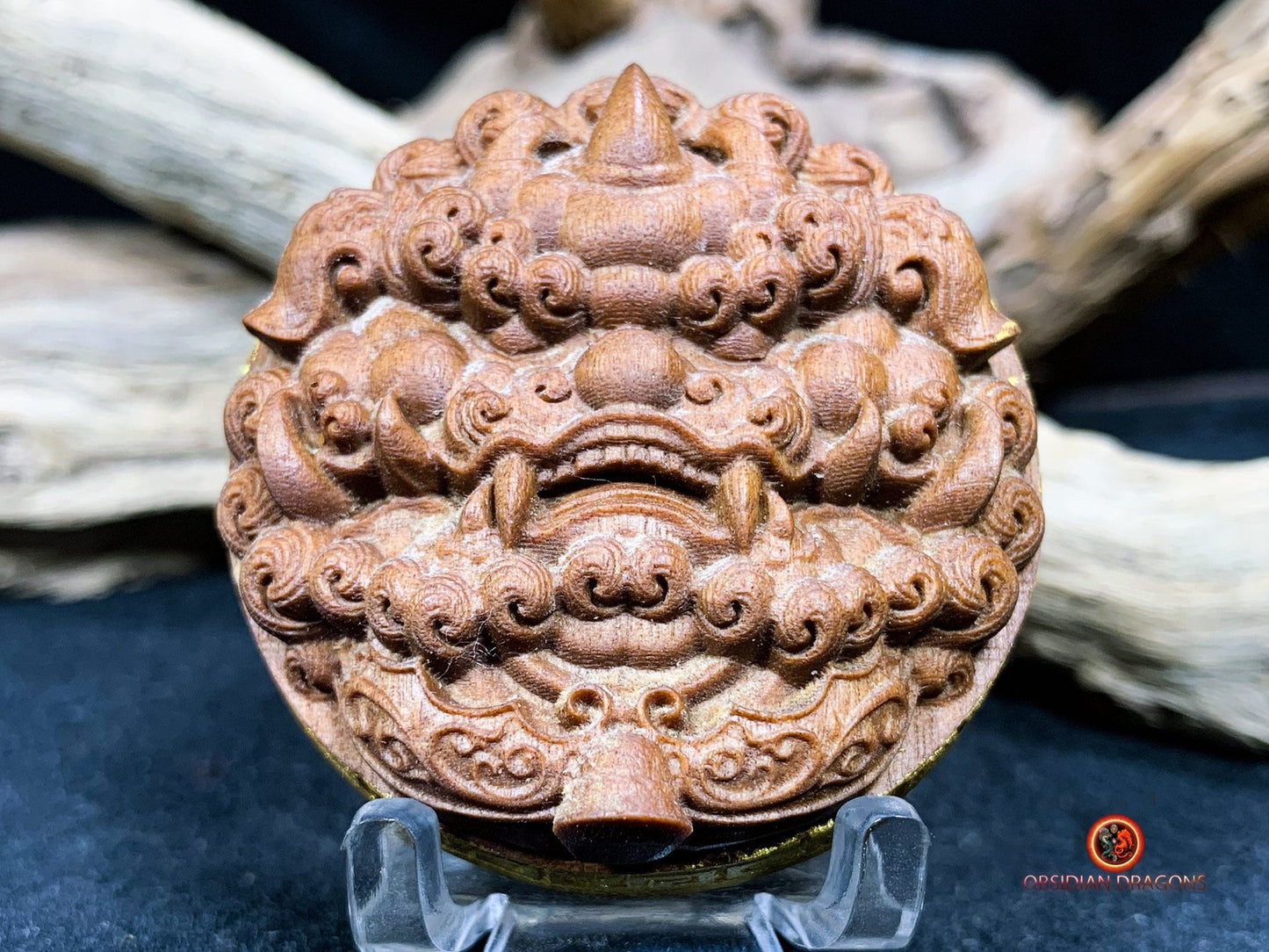 Pendentif Pixiu en santal- Rare pièce de collection | obsidian dragons