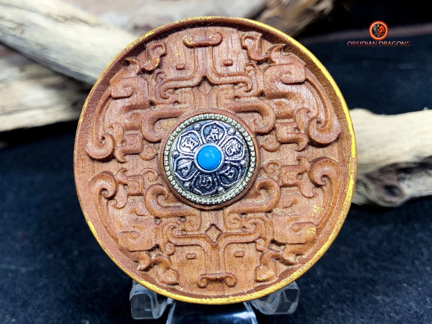 Pendentif Pixiu en santal- Lion gardien- Rare | obsidian dragons