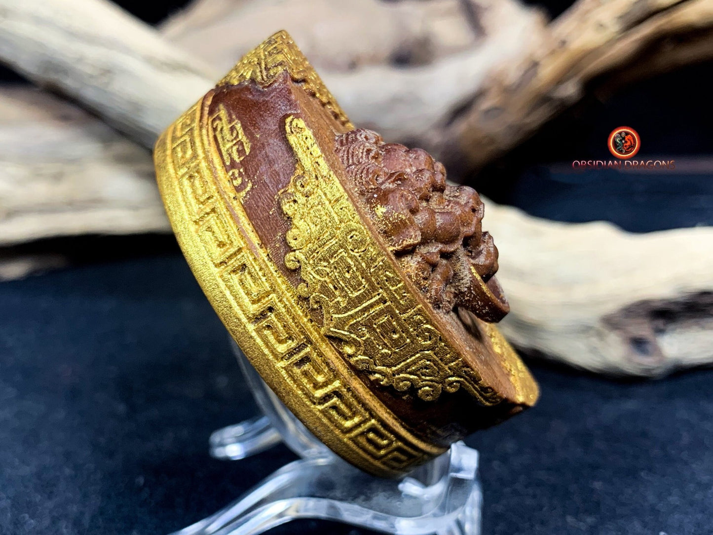 Pendentif Pixiu en santal- Lion gardien- Rare | obsidian dragons