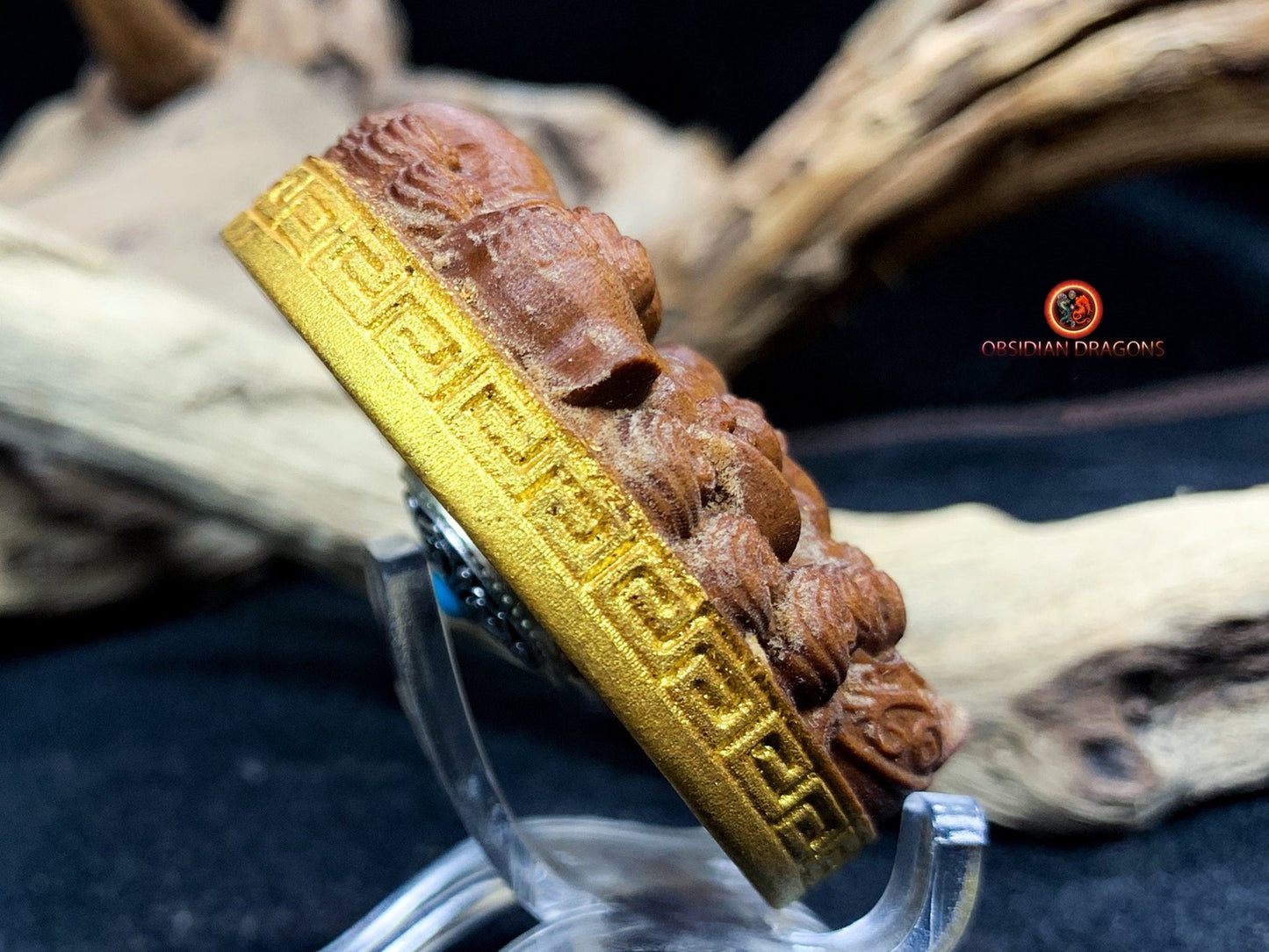Pendentif Pixiu en santal- Rare pièce de collection | obsidian dragons