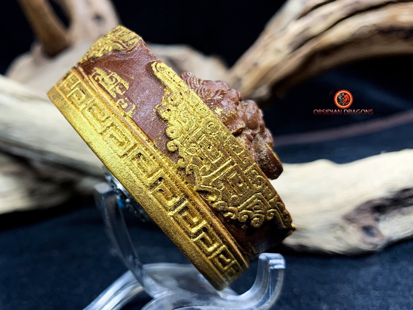Pendentif Pixiu en santal- Lion gardien- Rare | obsidian dragons