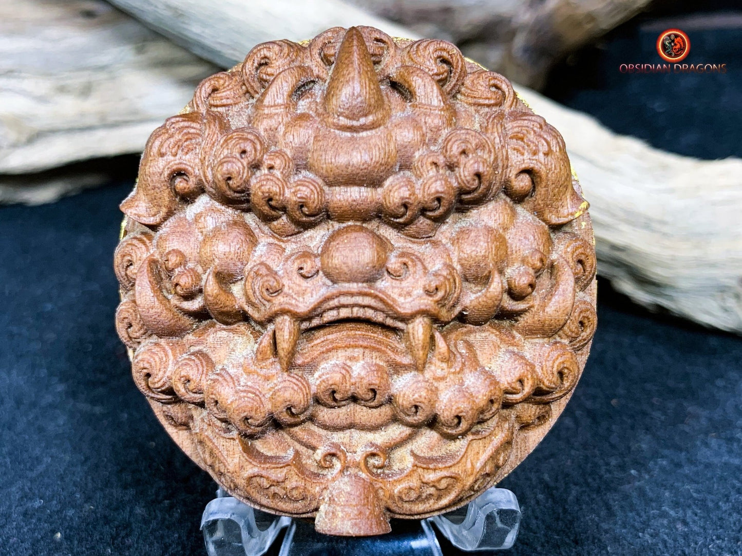 Pendentif Pixiu en santal- Rare pièce de collection | obsidian dragons