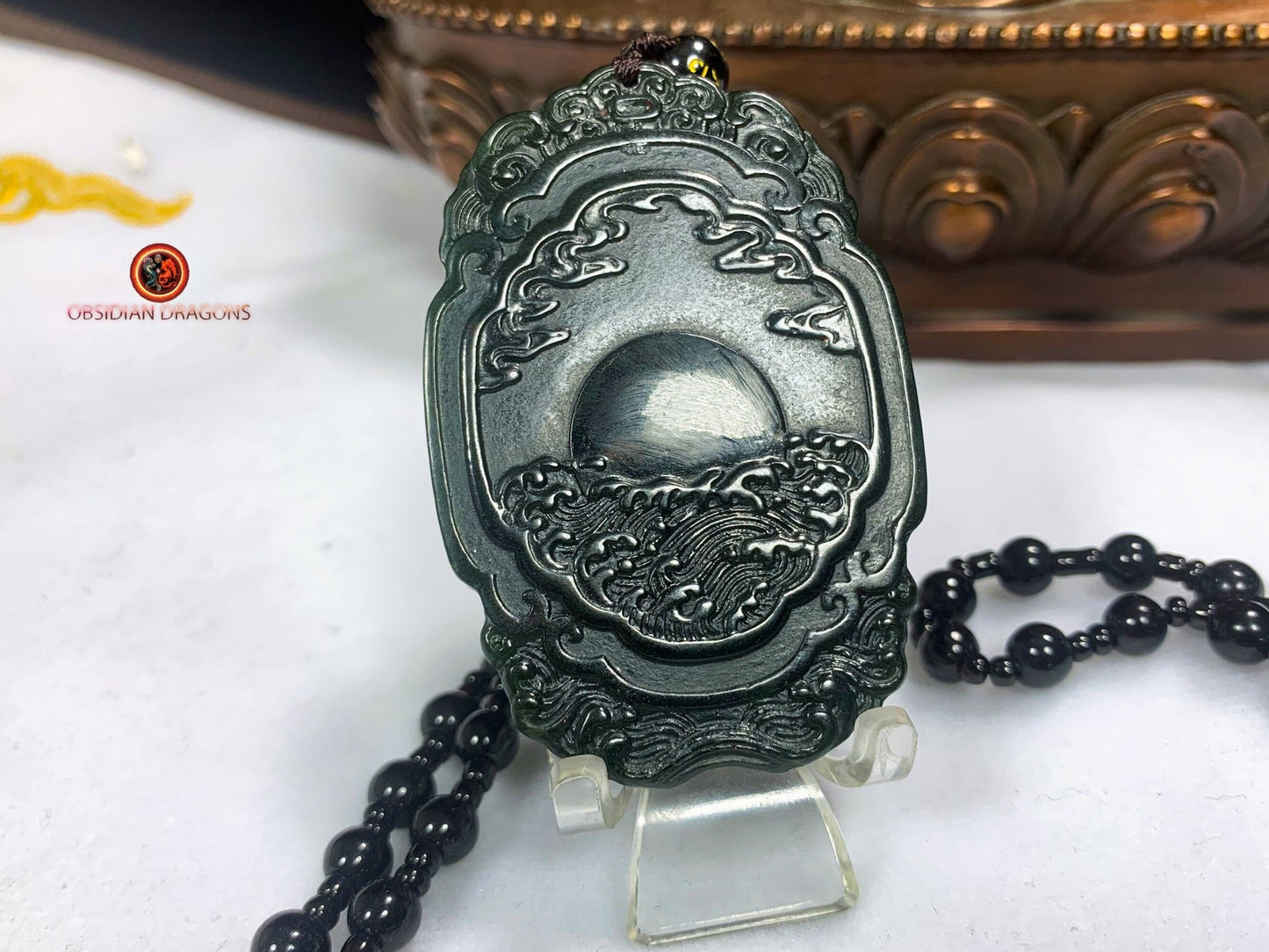 Pendentif Tara Verte en jade néphrite naturel | obsidian dragons