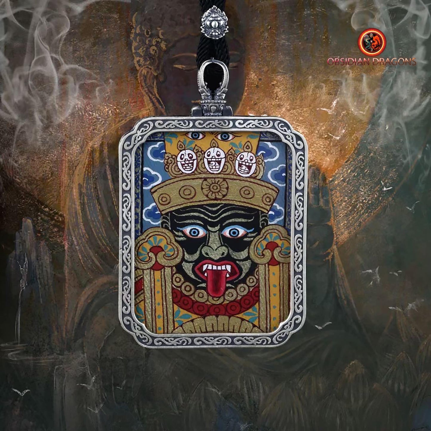 Pendentif Zakiram : Richesse tibétaine - Tangka traditionnel