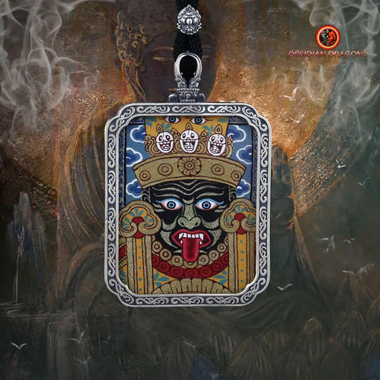 Pendentif Zakiram : Richesse tibétaine - Tangka traditionnel