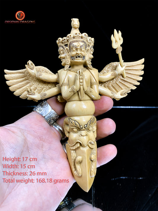 Phurba en Ivoire de Mammouth - rare pièce bouddhiste | obsidian dragons