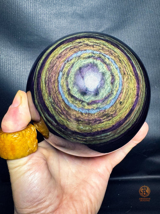 Sphère en Obsidienne Mentohuichol Rare 13cm 2,3kg | obsidian dragons