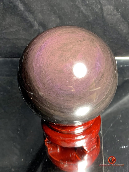 Sphère en Obsidienne Menta Huichol- Diamètre 10cm- 1,186kg | obsidian dragons