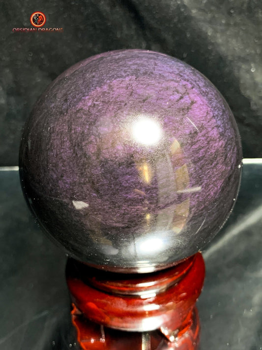 Sphère en Obsidienne Menta Huichol- Diamètre 9.55cm- 0,965kg | obsidian dragons