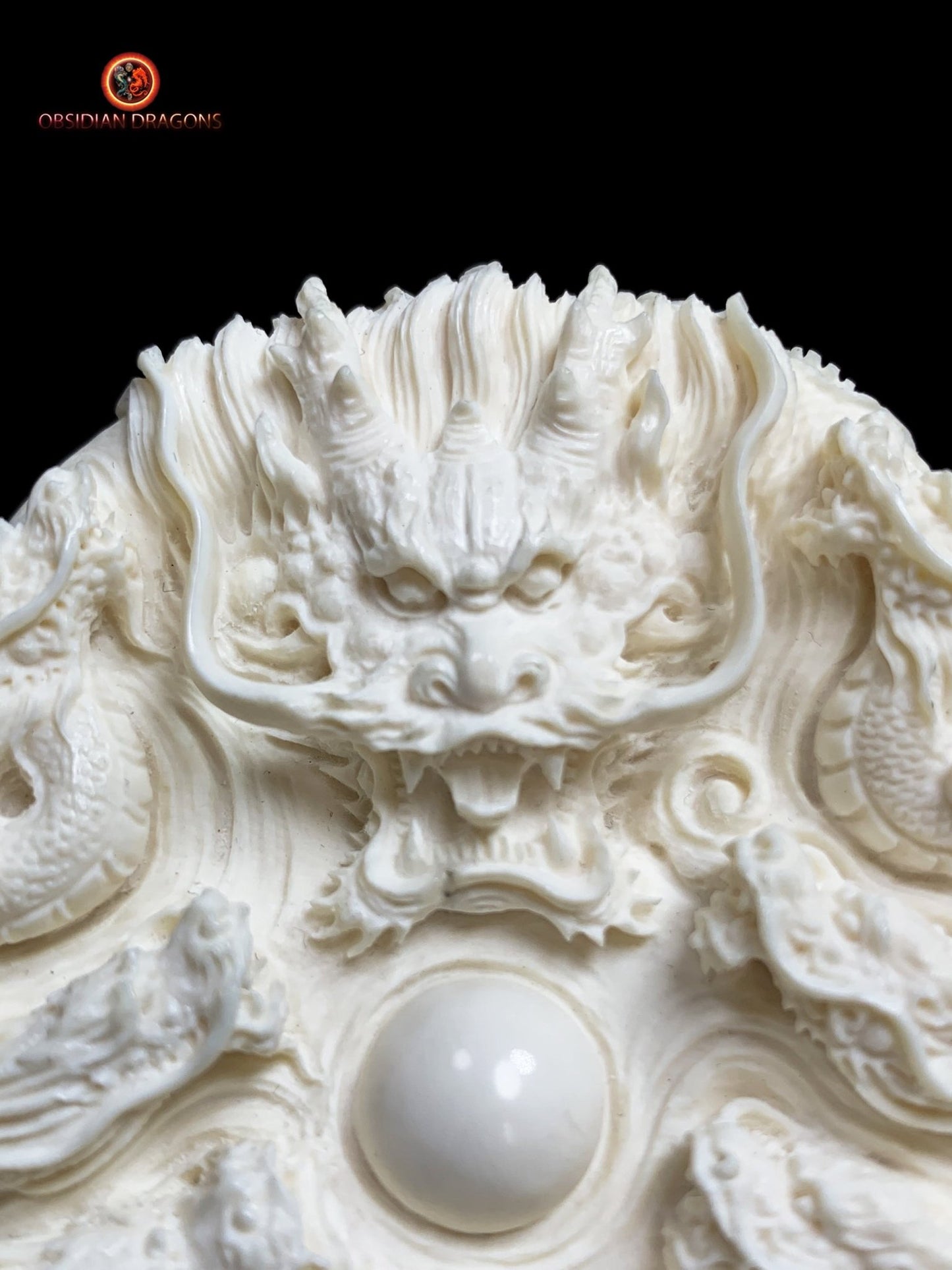 Talisman dragon - Ivoire de mammouth - Protection Feng Shui | obsidian dragons