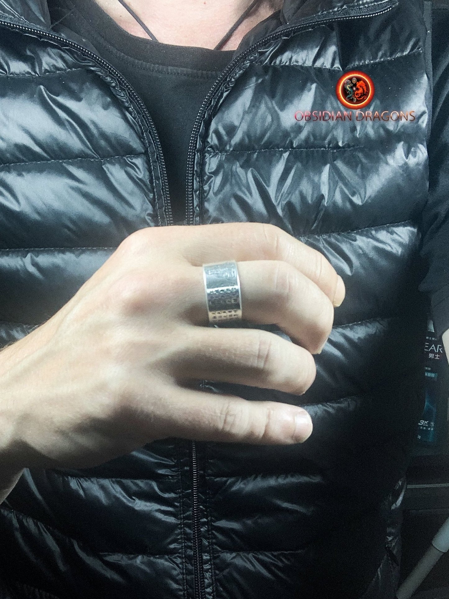 Bague Bouddha- Amitabha- Argent 925- réglable