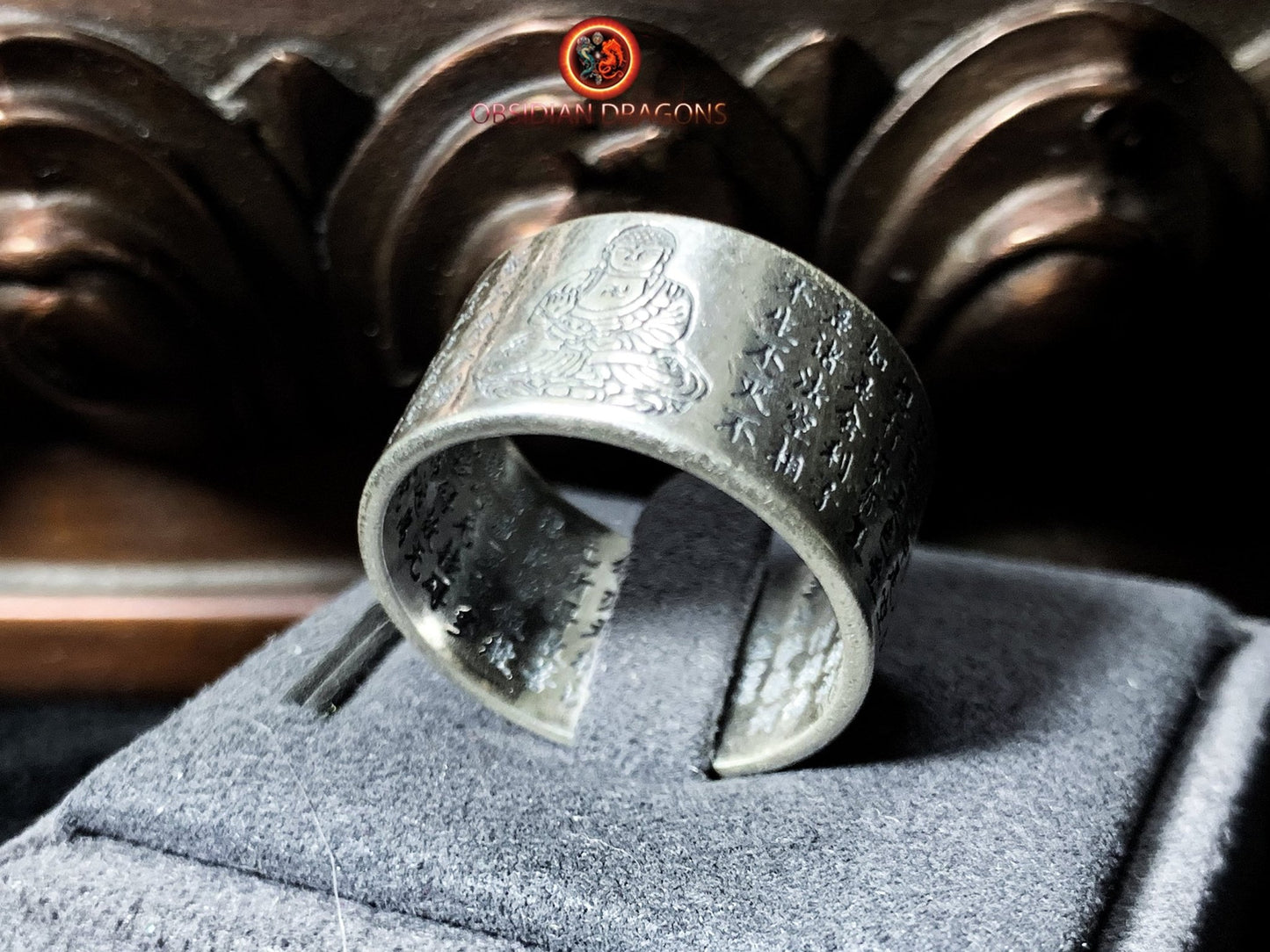 Bague Bouddha- Amitabha- Argent 925- réglable