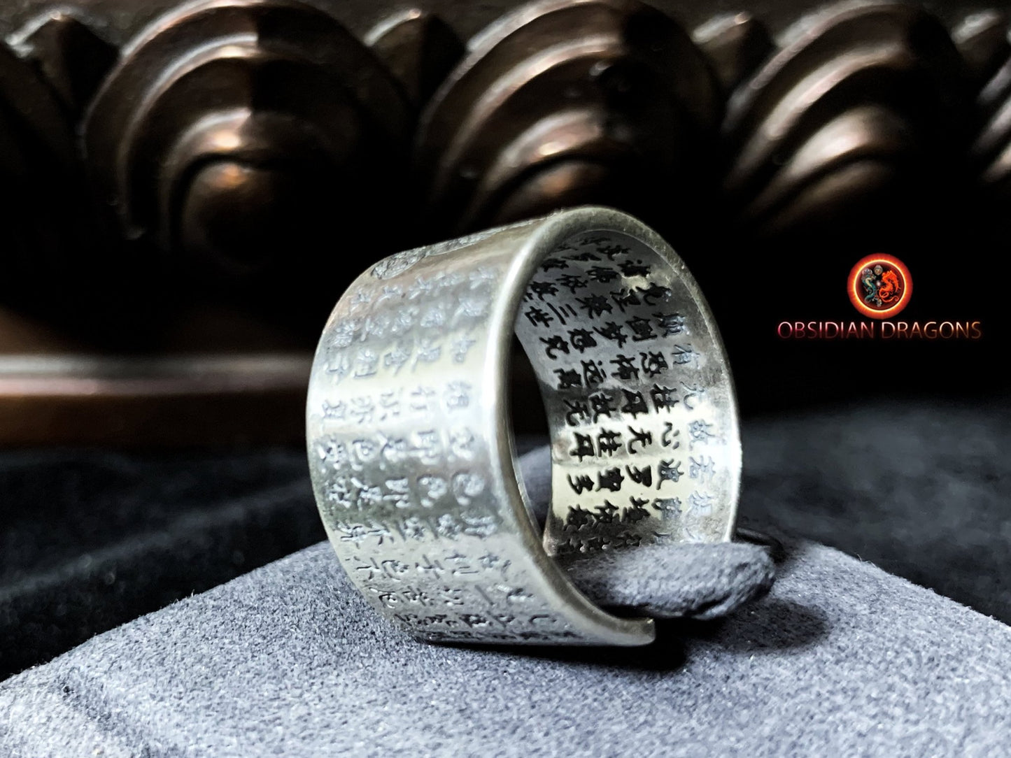 Bague Bouddha- Amitabha- Argent 925- réglable