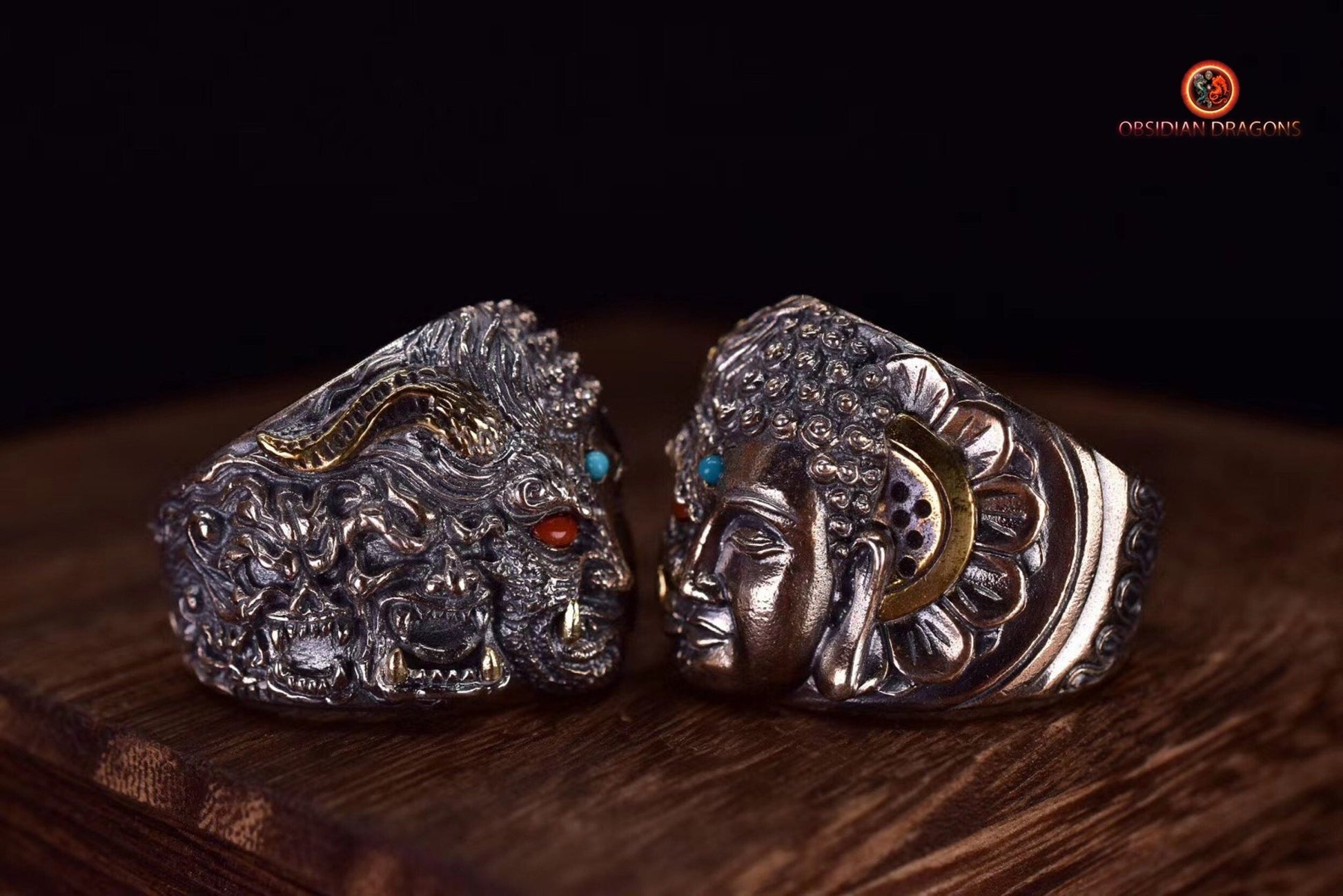 Bague Démon et bouddha- Dualité