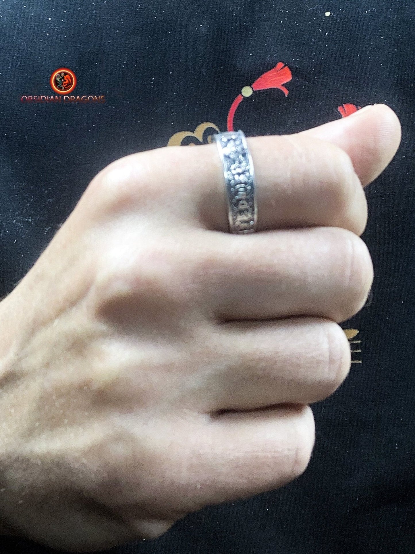 bague bouddhiste tibétaine- Dorje- Mantra compassion