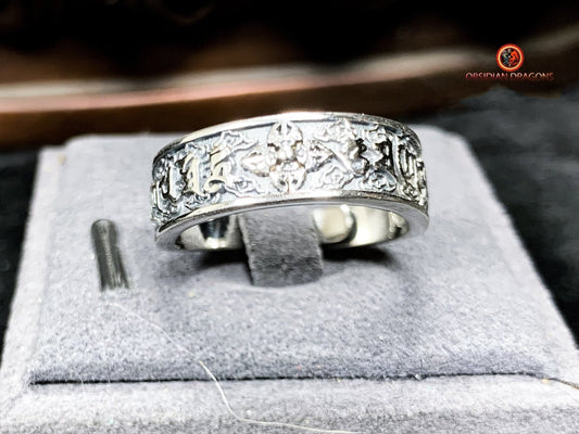 bague bouddhiste tibétaine- Dorje- Mantra compassion