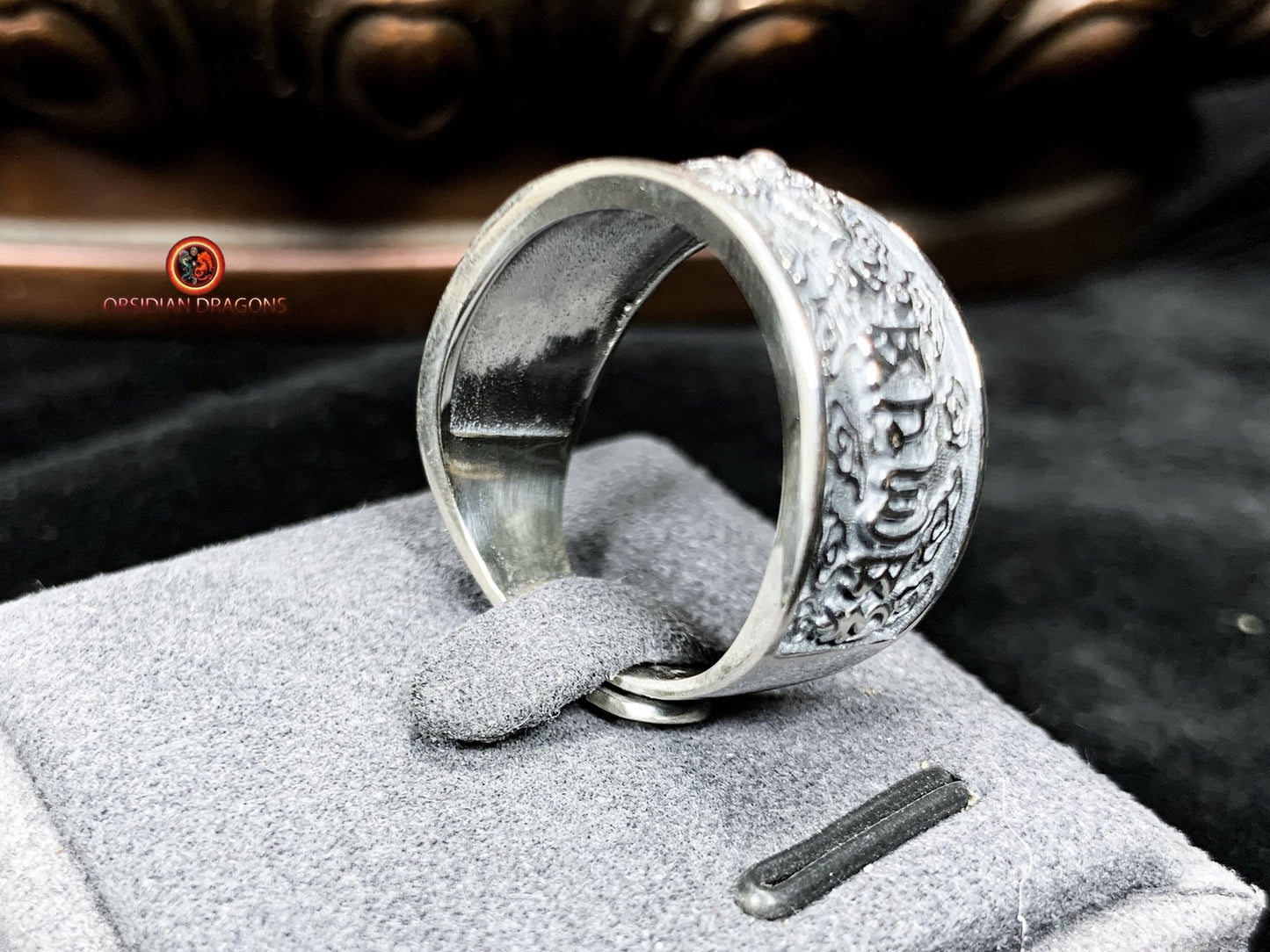 bague bouddhiste tibétaine- Dorje- Om mani padme hum
