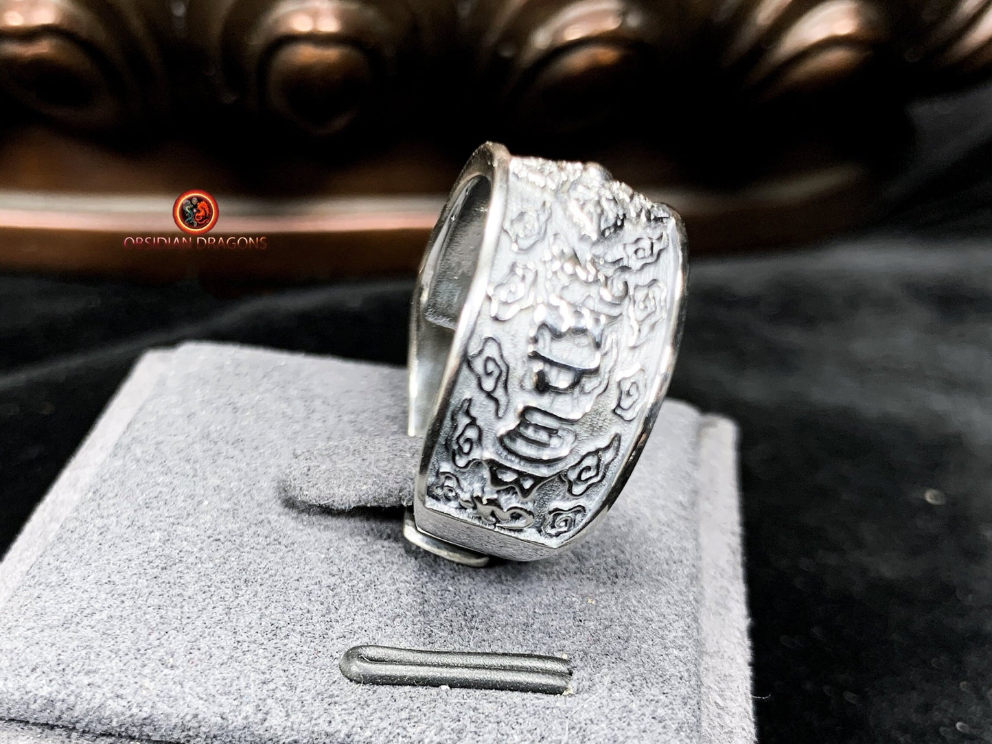 bague bouddhiste tibétaine- Dorje- Om mani padme hum
