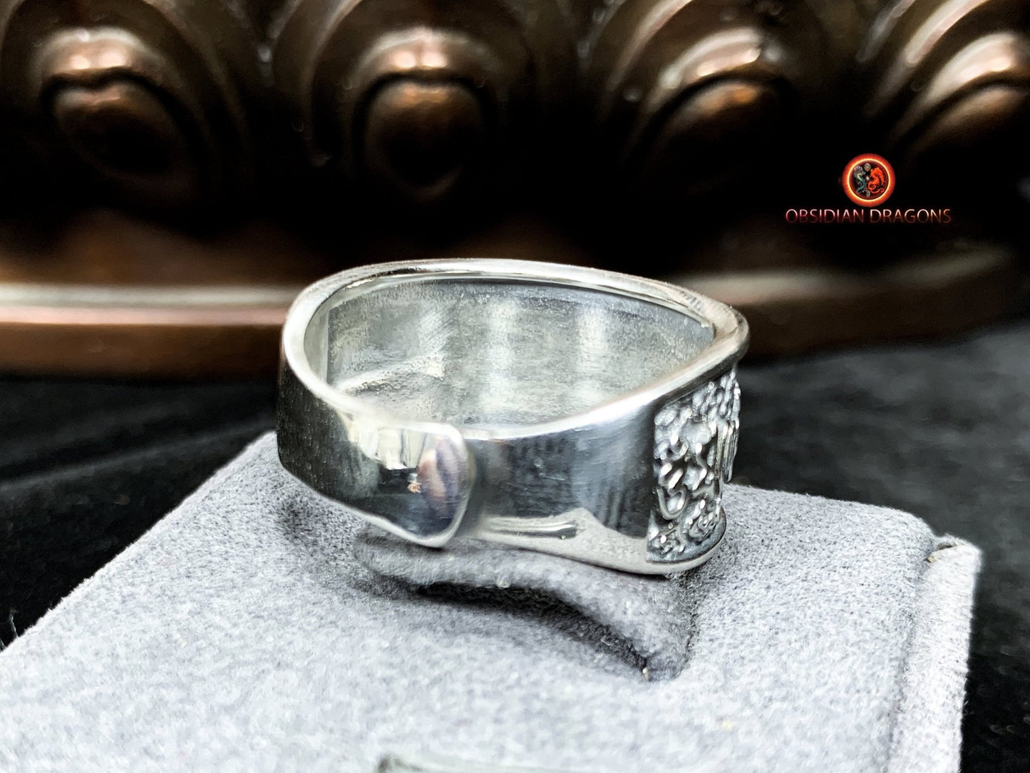 bague bouddhiste tibétaine- Dorje- Om mani padme hum