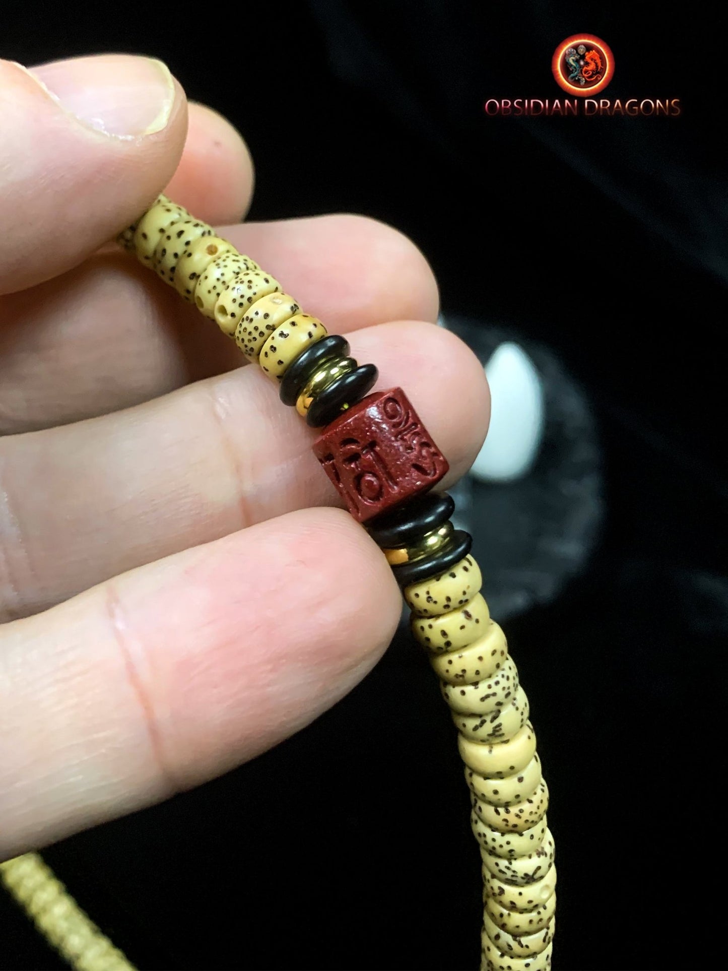 Petit mala artisanal de voyage- 108 Graines de bodhi
