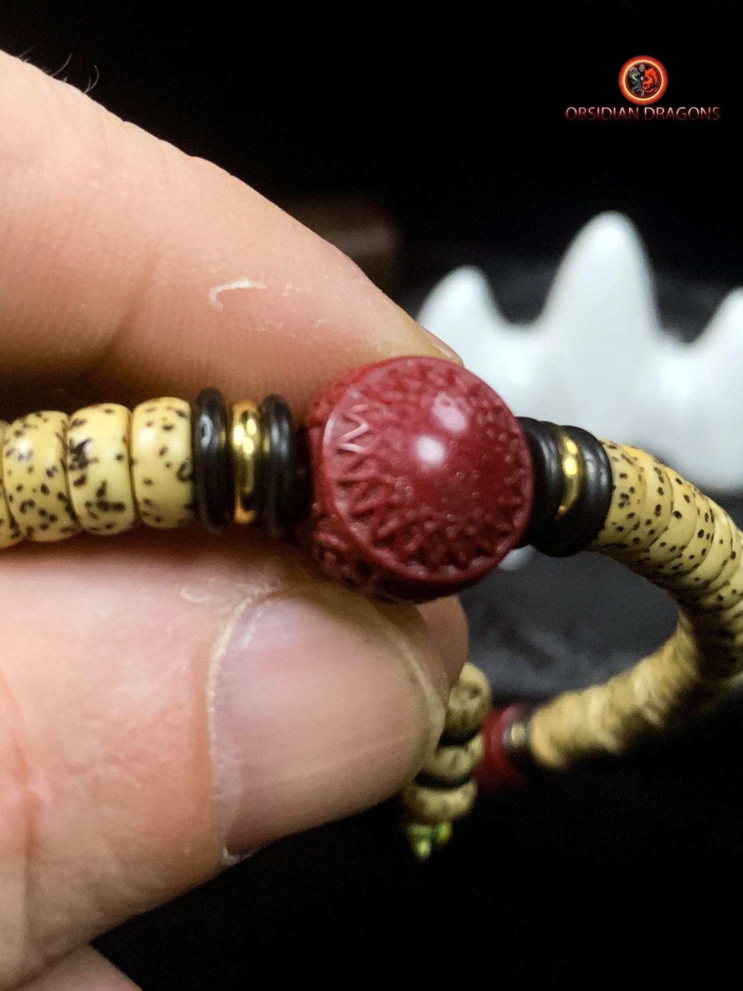 Petit mala artisanal de voyage- 108 Graines de bodhi