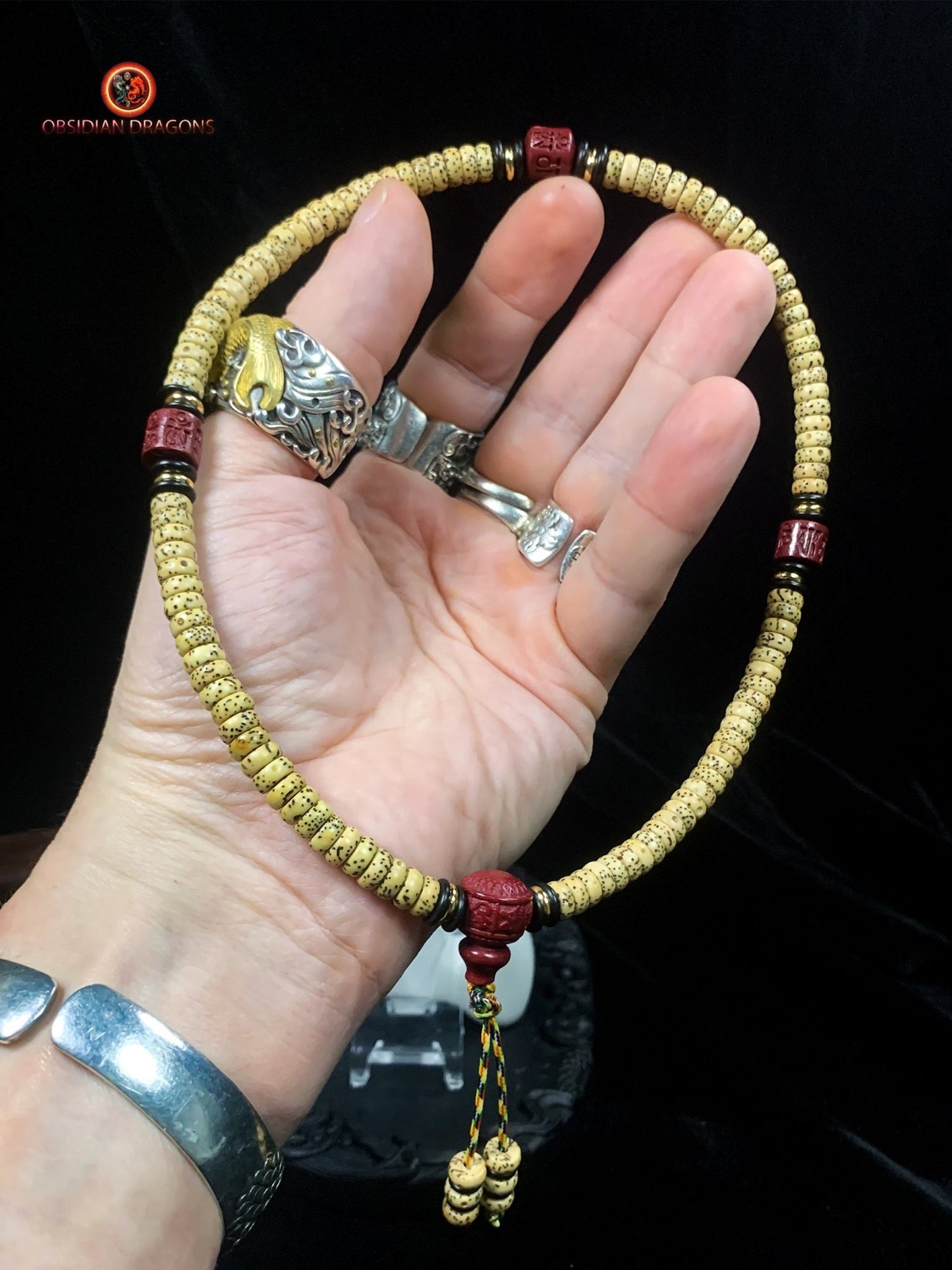 Petit mala artisanal de voyage- 108 Graines de bodhi