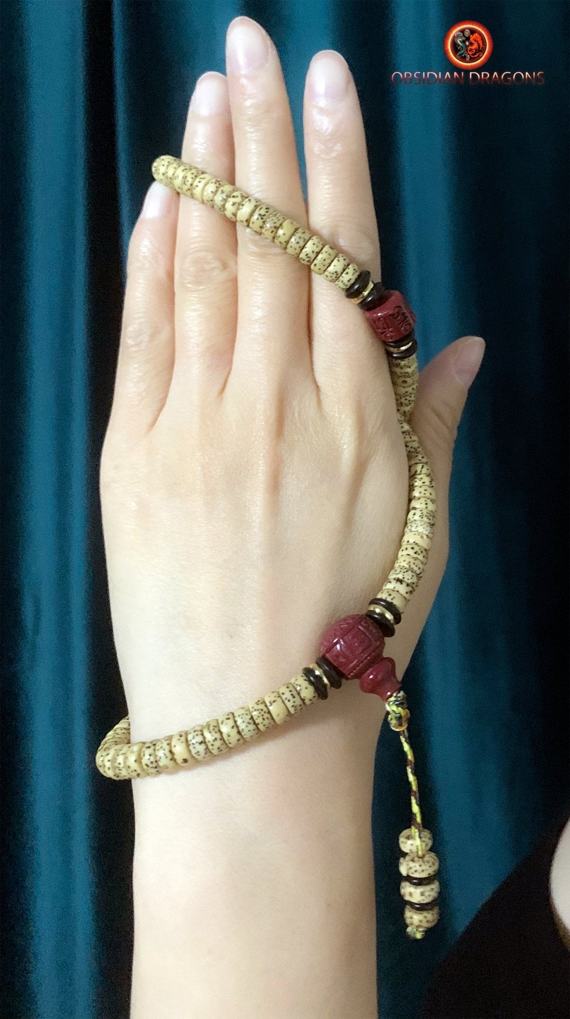 Petit mala artisanal de voyage- 108 Graines de bodhi