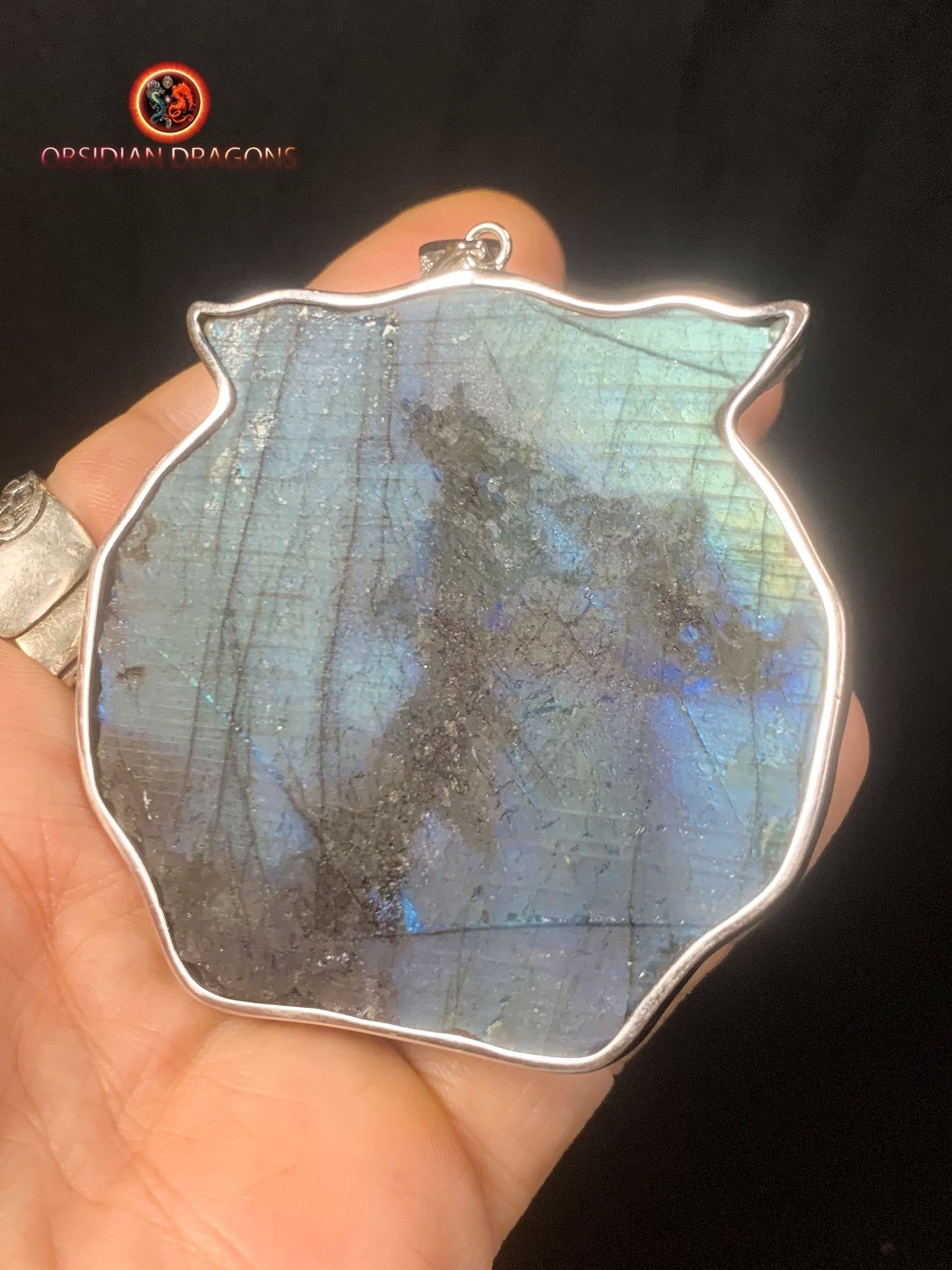 pendentif tigre en labradorite- Argent 925